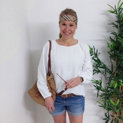 RESTST�CK 56 cm Sweat Stoff French Terry uni, wei�
