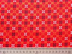 RESTST�CK 94 cm Baumwollstoff Kreuzblumen, rot