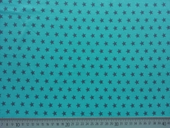RESTST�CK 103 cm FEHLER FLECK Jerseystoff Sterne 1 cm, dunkelgrau auf mint