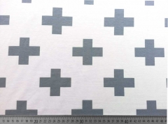 RESTST�CK 36 cm Jersey Kreuz , grau auf wei�
