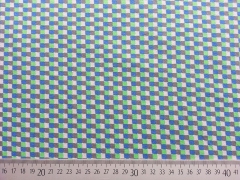 Jersey Quadrate, blau gr�n grau