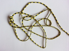 Kordelband 4 mm, gelb schwarz