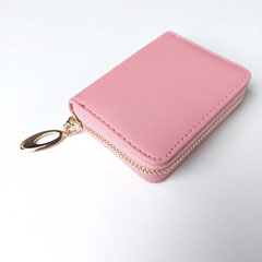 Portemonnaie kleine Geldb�rse Lederimitat gepr�gte Optik Ziparound - rosa gold