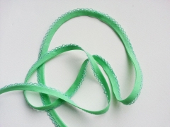 Schr�gband H�kelkante, 14 mm, mintgr�n