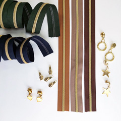 1 m Rei�verschluss metallisiert GOLD 6,5 mm Spirale + 3 Schieber, dunkelbraun