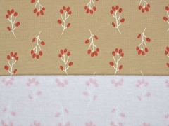 Sweatstoff Zweige Knospen, rostbraun beige