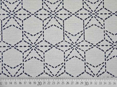 Dekostoff Jacquard Polarstern Doubleface blau grau
