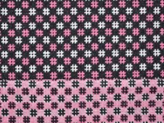 Jackenstoff mit Wolle Rauten Hashtags, rosa anthrazit