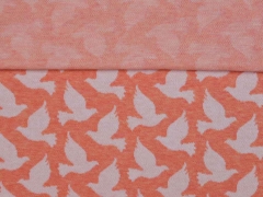 Bio-Jacquard Hamburger Liebe Tauben, wei� apricot