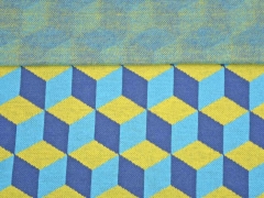 Bio-Jacquard Hamburger Liebe Rautenmuster, t�rkis
