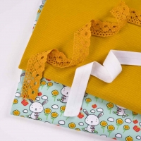 RESTST�CK 88 cm Jerseystoff Streifen 1 mm Garn gef�rbt, ockergelb gelb