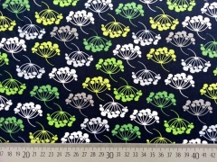 Baumwollstoff Kelchblumen Camelot Design, gr�n wei� dunkelblau