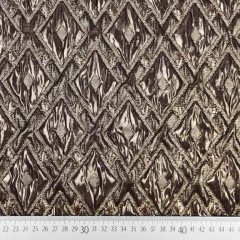 Glitzerstoff 3-Strukturstoff Rauten Kreuze, gold metallic