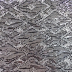 Glitzerstoff 3-Strukturstoff Rauten Kreuze, silber metallic