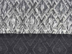 Glitzerstoff 3-Strukturstoff Rauten Kreuze, silber metallic