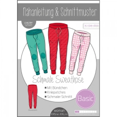 Papierschnittmuster schmale Sweathose Damen ki-ba-doo