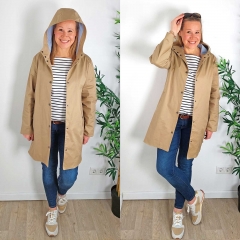 RESTST�CK 61 cm Baumwollstoff Trenchcoat Stoff mit Stretch, camel
