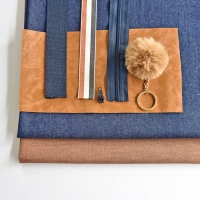 endlos Rei�verschluss Meterware 5 mm + 3 Schieber, indigo blau