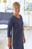 Webband Streifen 25 mm, hellblau wei� senfgelb