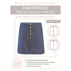 Papierschnittmuster kurzer Rock mit Kn�pfen Lillesol women No.40