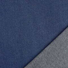 Baumwolljeansstoff mit Stretch uni, dunkelblau