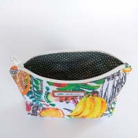 Dekostoff tropische Fr�chte Digitaldruck, gelb orange weiss