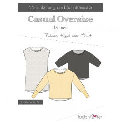 Papierschnittmuster Casual Oversize Pullover Damen Fadenk�fer