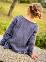 Strickstoff Baumwolle Halbpatent gerippt, jeansblau