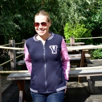 Fertigb�ndchen Streifen College Stil B�ndchenstoff, wei� dunkelblau