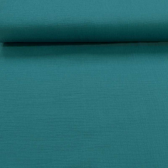 Musselin Stoff Double Gauze uni, petrol