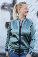RESTST�CK 32 cm Jackenstoff Blousonstoff metallisch gl�nzend, altmint