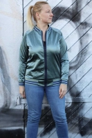 RESTST�CK 32 cm Jackenstoff Blousonstoff metallisch gl�nzend, altmint