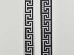 Jacquard Webband Labyrinth Greek Style, schwarz wei�