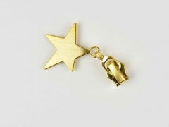 Schieber mit Stern f�r Rei�verschluss mit 6,5 mm Spirale, GOLD
