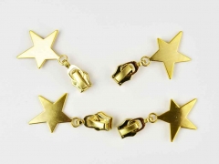 Schieber mit Stern f�r Rei�verschluss mit 6,5 mm Spirale, GOLD