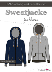 Papierschnittmuster Sweatjacke Herren Fadenk�fer