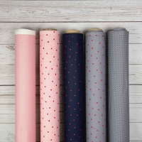 Baumwollstoff kleine Punkte beschichtet Petite Dots, wei� grau