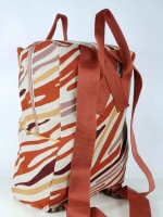 Dekostoff Zebra Animal Print Leinen Optik, terracotta wei� natur