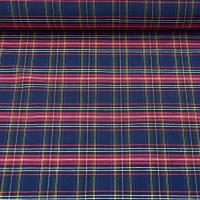 Dekostoff Karo Muster, wei� bordeaux dunkelblau