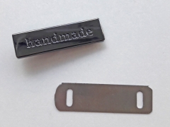 Handmade Label Metall, gunmetal