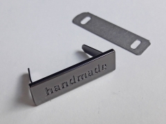Handmade Label Metall, gunmetal