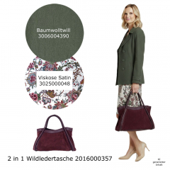 Baumwoll Twill Trenchcoat Stoff Stretch, moosgr�n