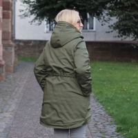 EINZELST�CK 175 cm Baumwoll Twill Trenchcoat Stoff Stretch, moosgr�n