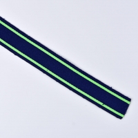 Webband Streifen 25 mm, neongr�n dunkelblau