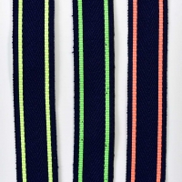 Webband Streifen 25 mm, neongr�n dunkelblau