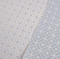 Dekostoff Rauten Glitzer Jacquard Double Face, silber hellblau