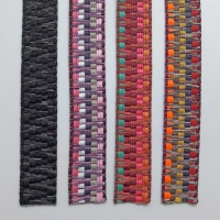 Gurtband Ethno Zickzack Streifen 38mm, orange pink weinrot mint