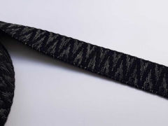 Gurtband Ethno Zickzack Streifen 38mm, khakigr�n schwarz