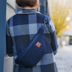 Boucle Stoff Schafsl�ckchen, dunkelblau