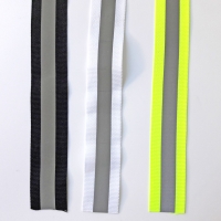 Reflektorband Ripsband Streifen 2.5 cm, silbergrau wei�